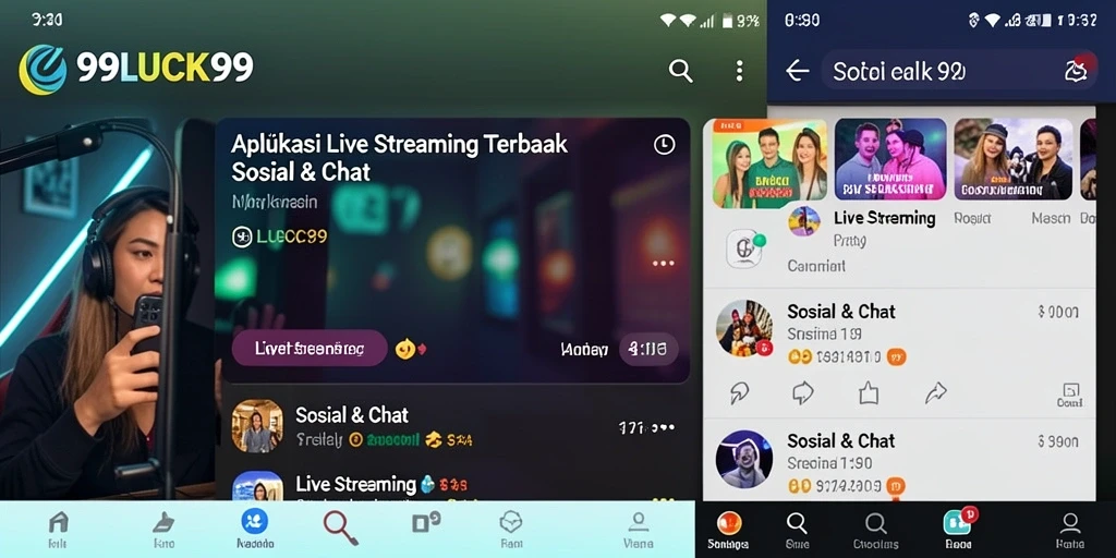 Antarmuka pengguna 99LUCK99 untuk Live Streaming yang interaktif.