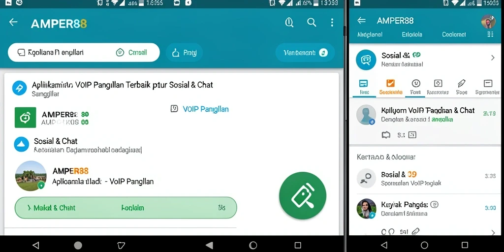 Antarmuka AMPER88 menunjukkan fitur VoIP Panggilan yang intuitif dan mudah digunakan.