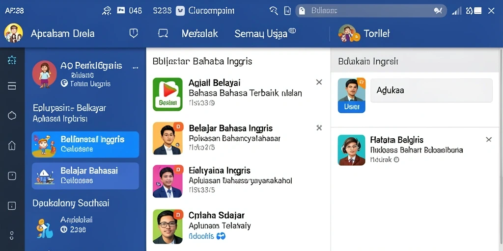 Tampilan antarmuka API288 yang menarik untuk belajar bahasa Inggris.