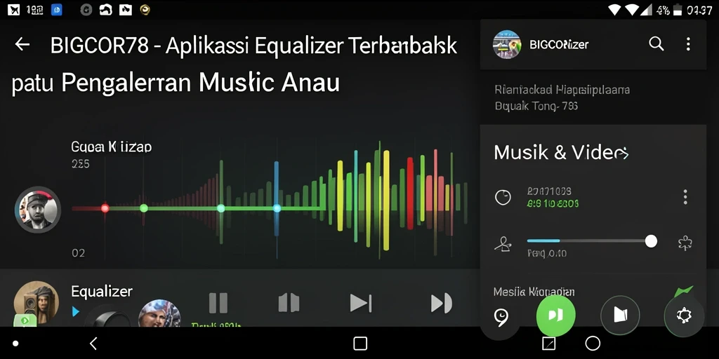 Antarmuka pengguna <strong>BIGCOR78</strong> yang intuitif untuk pengaturan Equalizer.