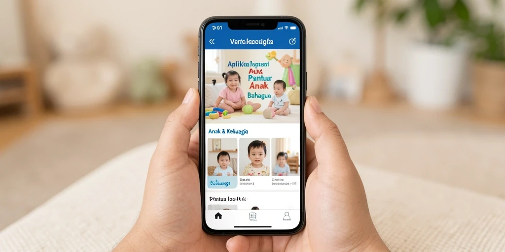 Antarmuka aplikasi DY01 yang menampilkan fitur Pantau Anak.