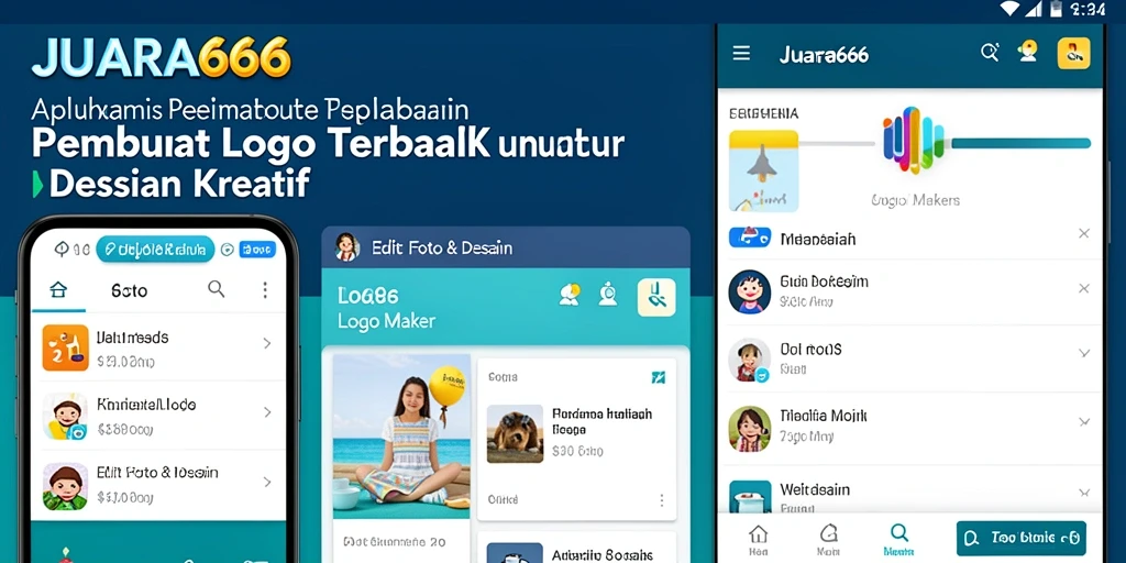 Antarmuka JUARA666 yang intuitif untuk membuat logo dengan mudah.