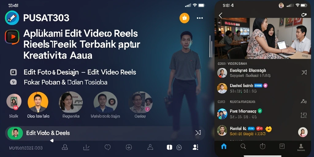 Screenshot utama PUSAT303 menampilkan antarmuka yang intuitif untuk Edit Video Reels.