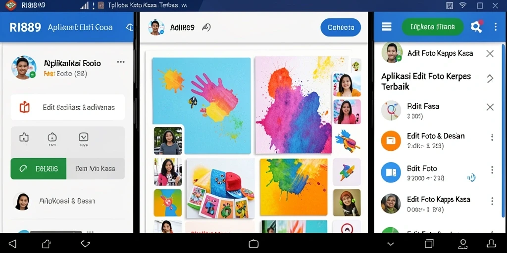 Tampilan interaktif dari antarmuka RI889 saat mengedit foto kertas kaca.